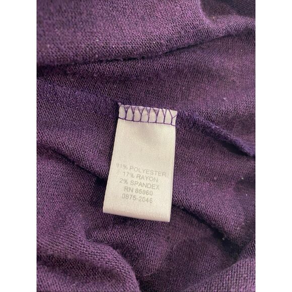 Christopher And Banks Purple Knit Top Petite PM Workwear Sequins Casual Office - Picture 9 of 13